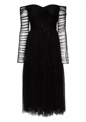 NISSA mesh midi dress - Black