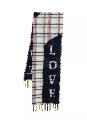 Faliero Sarti Love Love fringed scarf - Blue