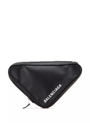 Balenciaga Pre-Owned 2017 Medium Leather Triangle clutch bag - Black