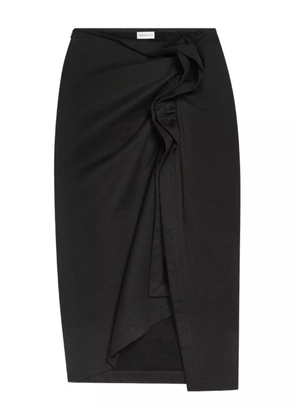 DRIES VAN NOTEN ruffled asymmetric midi skirt - Black