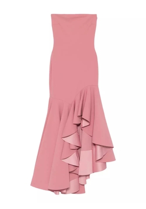 Solace London ruffled asymmetric dress - Pink