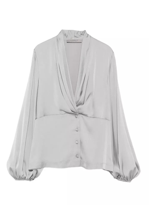 D.Exterior pleated blouse - Grey