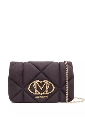 Love Moschino quilted logo-plaque shoulder bag - Purple