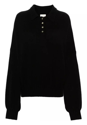 KHAITE Rene cashmere blend polo jumper - Black