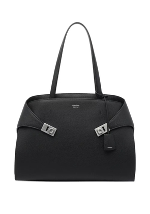 Ferragamo Hug clasp-detail calfskin shoulder bag - Black