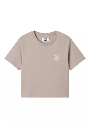 izzue cat-graphic T-shirt - Neutrals