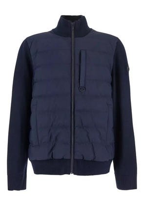 Moose Knuckles quilted knitted-sleeves padded jacket - Blue