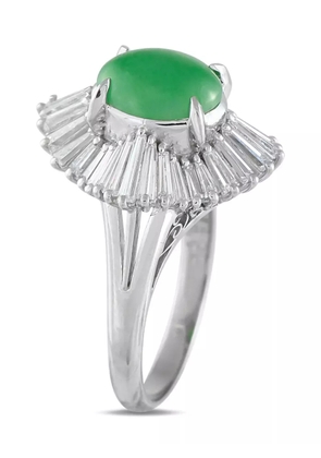LB Exclusive platinum Ballerina diamond and jade ring - Silver