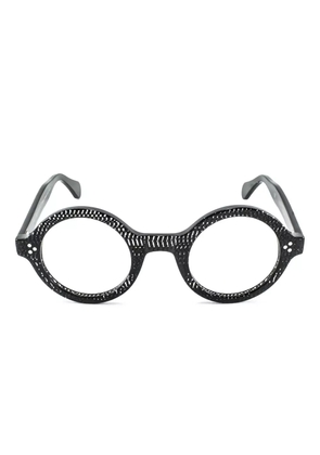 Kador Arkistar speckled-effect round-frame glasses - Black