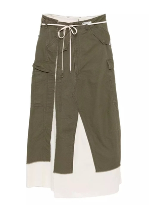 Maison MIHARA YASUHIRO distressed cotton cargo skirt - Green