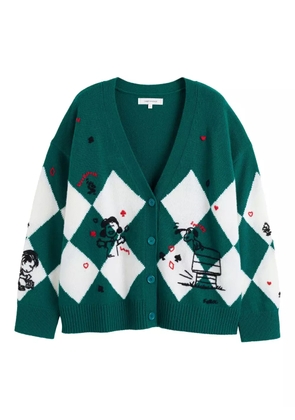Chinti & Parker x Peanuts diamond-pattern cardigan - Green