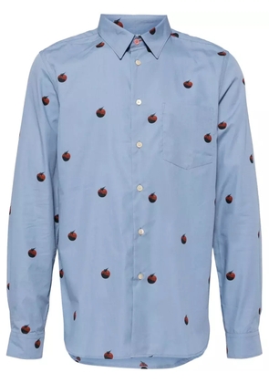 PS Paul Smith tomato-print poplin shirt - Blue