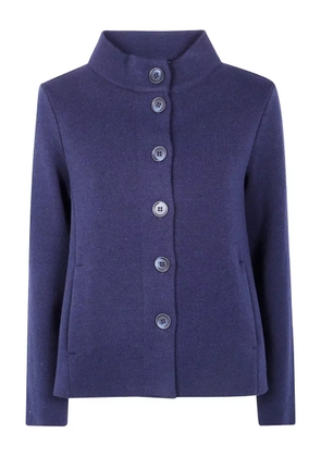 anne claire high-neck wool jacket - Blue