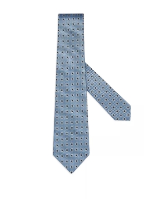 Zegna geometric-pattern silk tie - Blue
