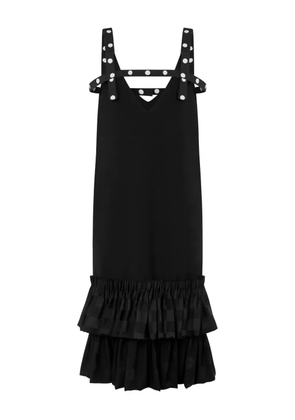 Moschino ribbon-embellished ruffled dress - Black