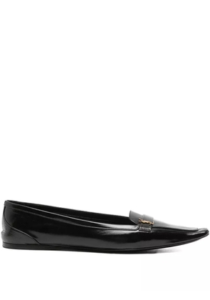 Saint Laurent Pre-Owned Poppy leather pointed-toe ballerinas - Black