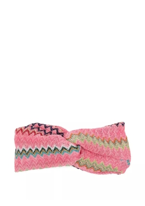 Missoni zigzag-knitted headband - Pink