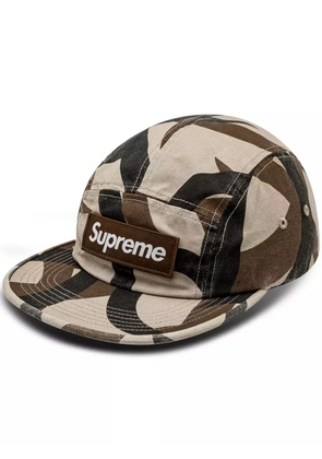 Supreme military-print camp cap - Brown