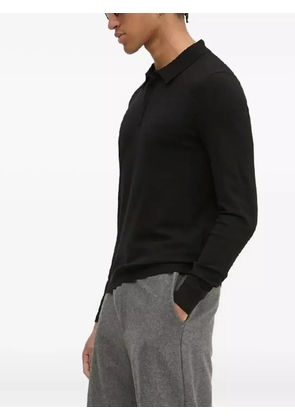 HUGO long-sleeve polo-collar sweater - Black