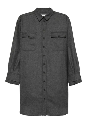 BOMPARD button-front patch-pocket shirt mini dress - Grey