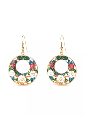 Susan Caplan Vintage 1980s floral-embellishment earrings - Gold