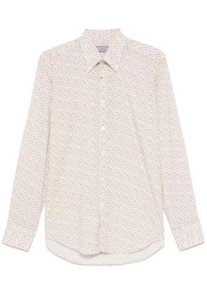 Canali leaf-print shirt - Neutrals