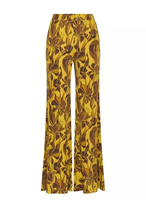 MALIPARMI floral-print flared trousers - Yellow