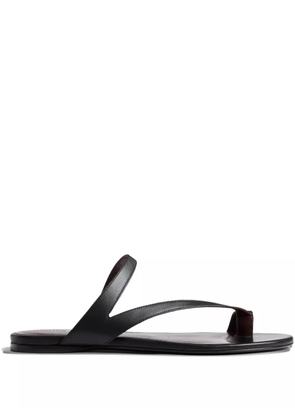 KHAITE Aimee leather flat sandals - Black