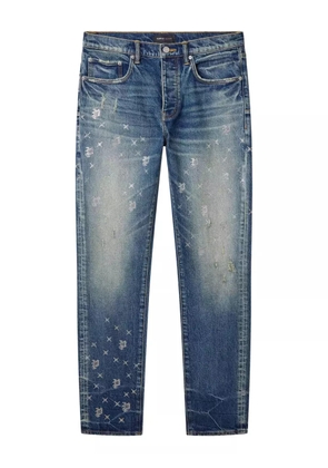 Purple Brand P005 Monogram Bling embroidered distressed jeans - Blue