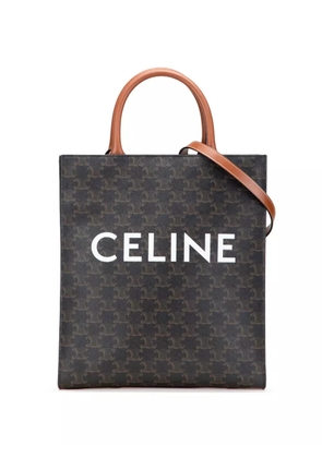 Celine Pre-Owned 2022 Small Triomphe Coated Canvas Vertical Cabas Tote satchel - Brown