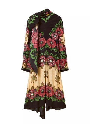 La DoubleJ Karis floral-print asymmetric dress - Black