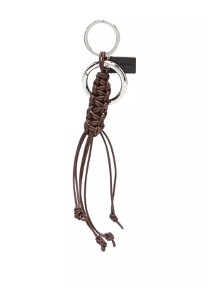 Plan C braided leather keyring - Brown