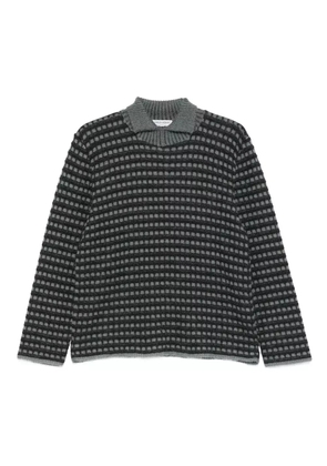 Giorgio Armani Pre-Owned 1990s checked mock-neck sweater - Grey