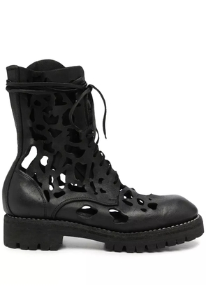 Guidi cut-out lace-up boots - Black