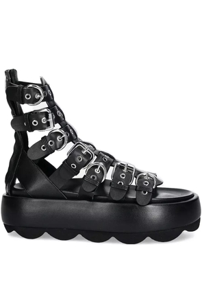 AGL buckle-embellished platform heeled sandals - Black