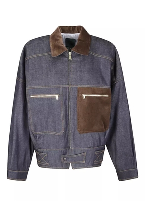 Jejia Carlo suede-effect pocket jacket - Blue