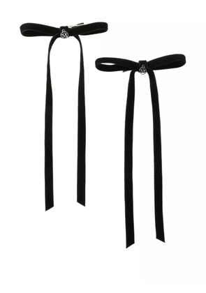 Maison Michel Ella bow-ribbon hair clips - Black