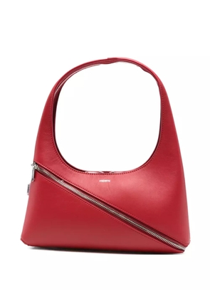 Coperni diagonal-zip leather shoulder bag - Red