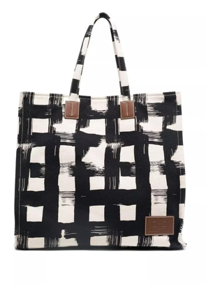 Bally painted check pattern tote - Neutrals