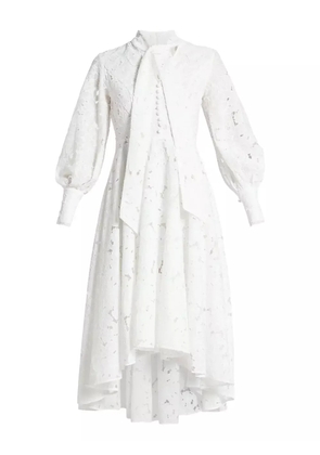 VASILIKI lace high-neck midi dress - White