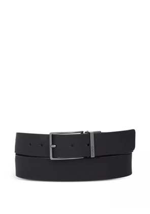 HUGO logo-buckle leather belt - Black