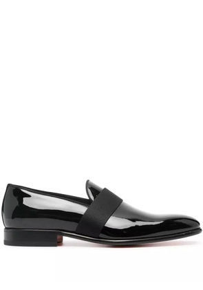Santoni patent-finish leather loafers - Black