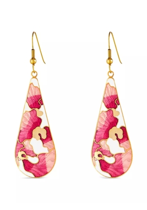 Susan Caplan Vintage 1980s floral-pattern drop earrings - Gold