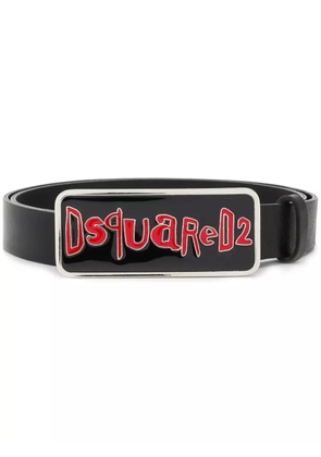 DSQUARED2 enamelled buckle belt - Black