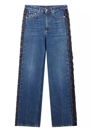 Stella McCartney lace-panelling straight-leg jeans - Blue