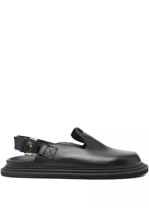 Moschino Pre-Owned logo-plaque slingback mules - Black