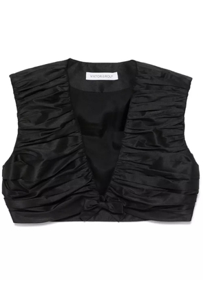 Viktor & Rolf pleated cropped top - Black