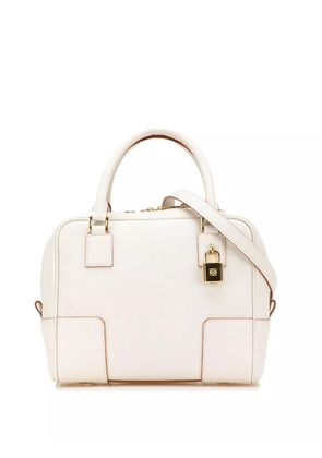 Loewe Pre-Owned 2021-2024 Leather Amazona Square 19 satchel - White