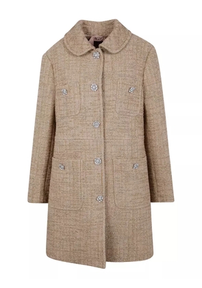 Nº21 embellished tweed coat - Neutrals