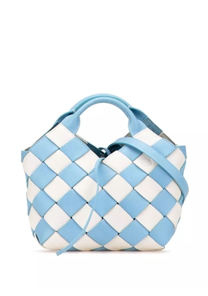 Loewe Pre-Owned 2012 Mini Woven Calfskin Gingham Surplus Basket Bag satchel - Blue